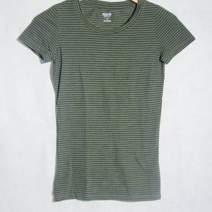Mossimo Green Stripes T-Shirt Tee Slim Fit XS